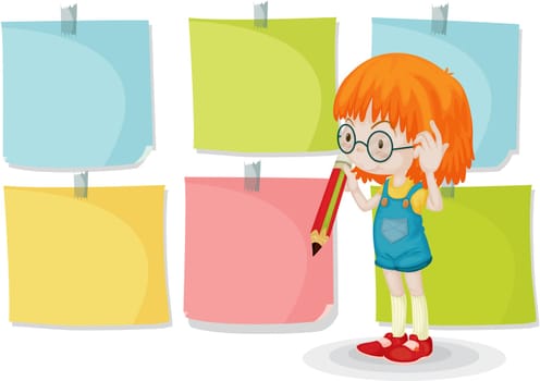 Illustration of a girl on white background