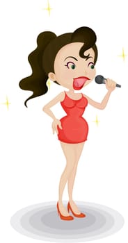 Illustration of a girl on white background