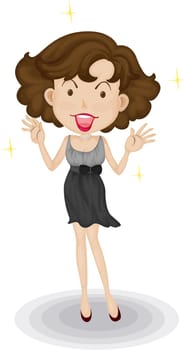Illustration of  a girl on white background