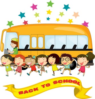 Illustration of School Friends on white background