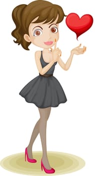 Illustration of A Girl on white background