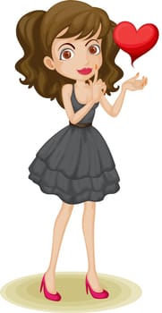 Illustration of a girl on white background