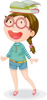 illustration of a girl on a white background