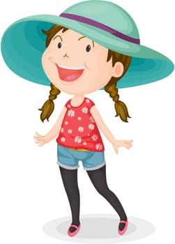 illustration of a girl on a white background