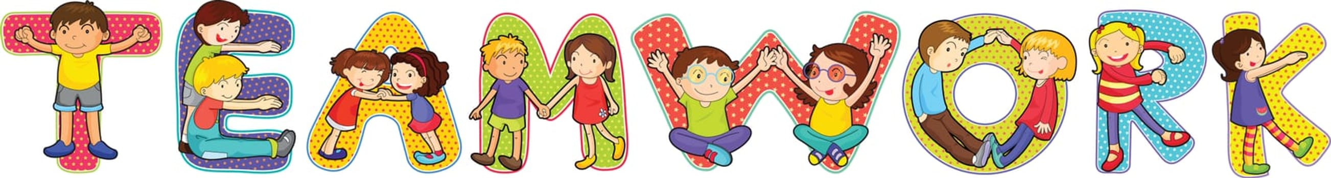 illustration of cartoon alphabets on white