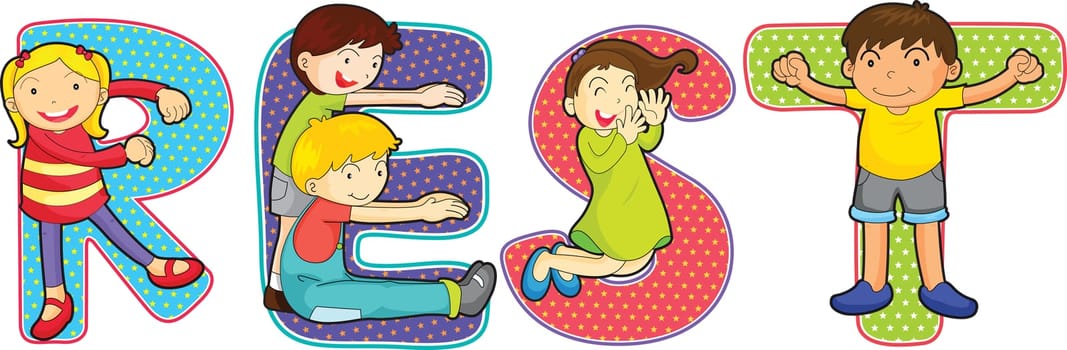 illustration of alphabets on white