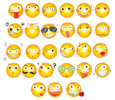 illustration of smileys on white