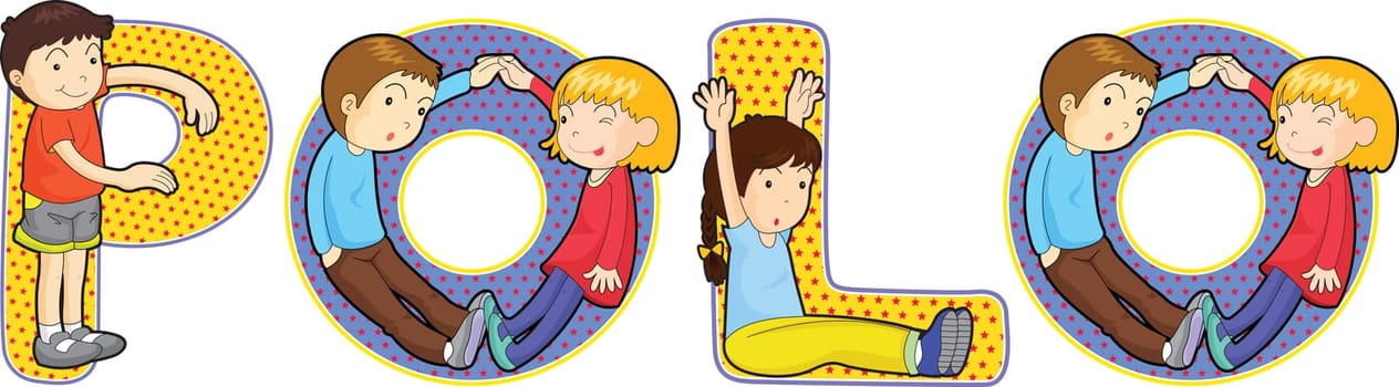 illustration of alphabets on white