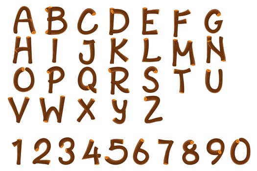 detailed illustration an alphabet on a white background