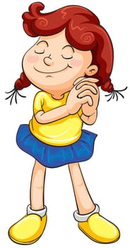 illustration of a girl on a white background