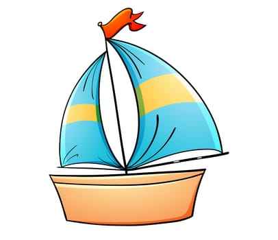 Illustration of a toy yacht