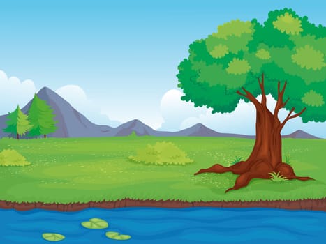 Illustration of an empty rural landscape
