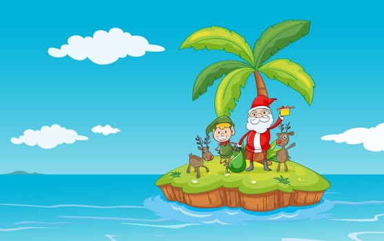illustration of island in a beautiful nature