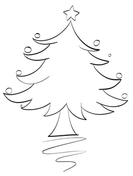 illustration of an xmas tree outline
