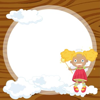 illustration of a girl and window in yellow background