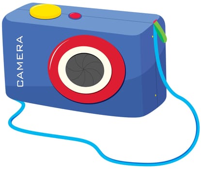 illustratiion of blue snapshot camera