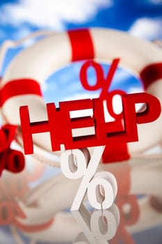 Lifebuoy and help concept