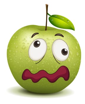 illustration of a dull apple smiley on a white
