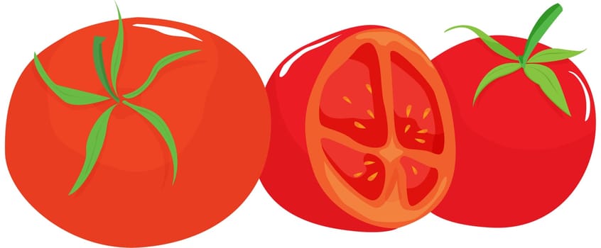 illustration of three red tomatoes