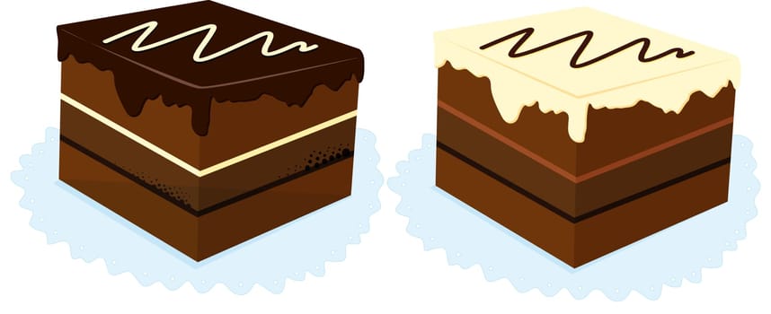 illustration of two pieces of cake
