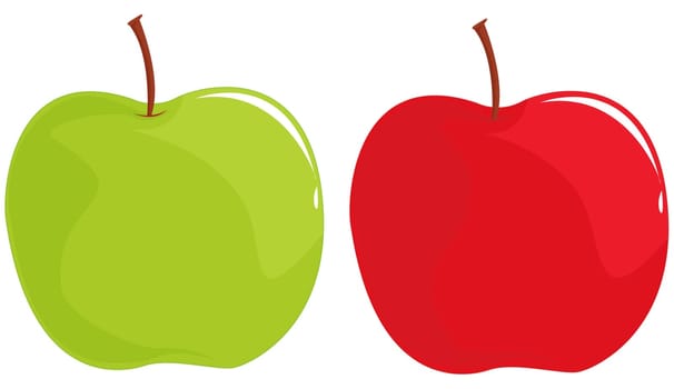 illustration of a green and a red apple
