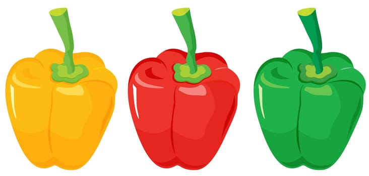 yellow, red and green capsicum