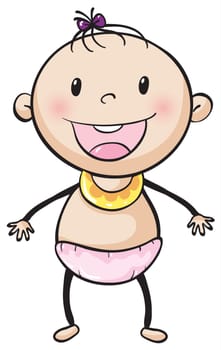 illustration of a baby on a white background
