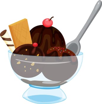 illustration of three scoops of ice-cream