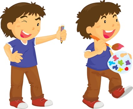 llustration of painting with palette
