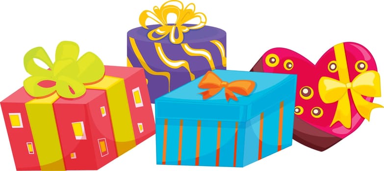 Illustration of presents on a white background