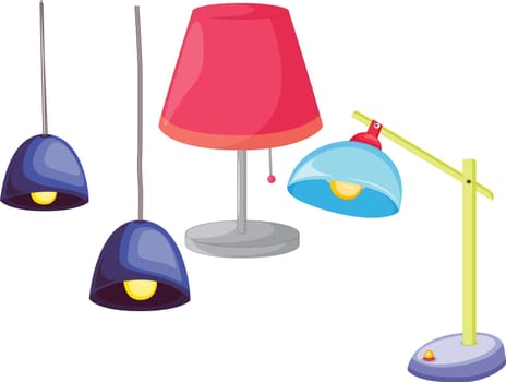 an illustration of different lamps