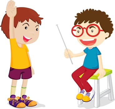 Illustration of children play one's role