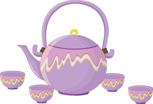 illustration of teapot on white background