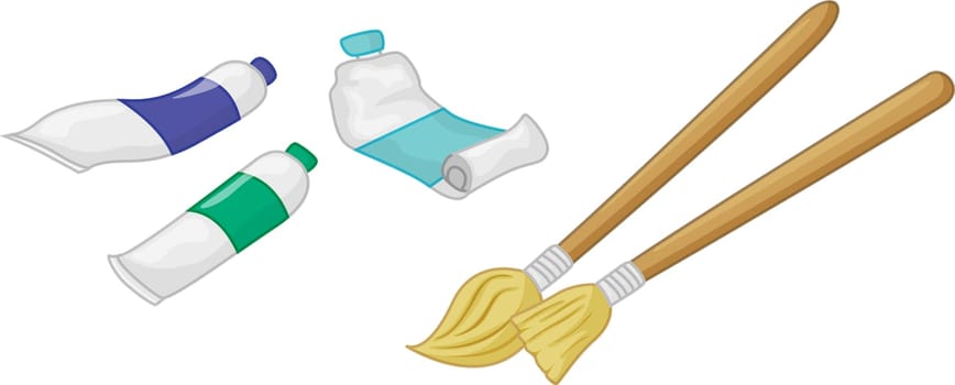 Illustration of paintbrush on white background