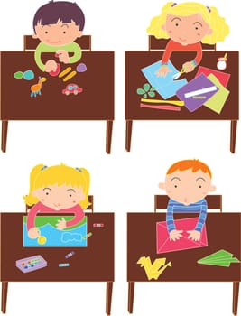 an illustration of children in a classroom