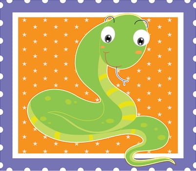 Illustration of snake stamp