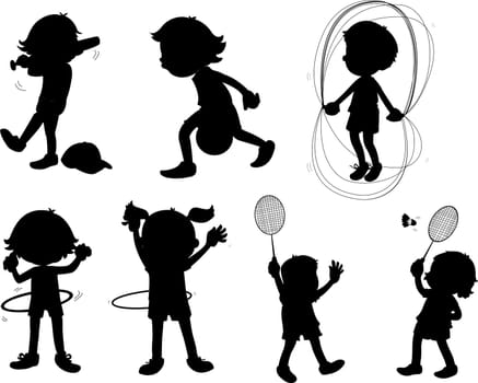 illustration of images of shadows of kids