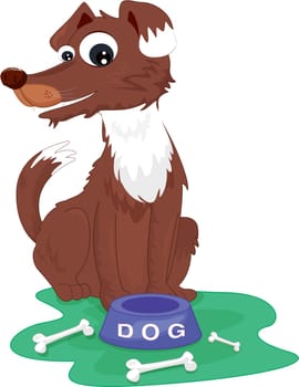 an illustration of a brown dog