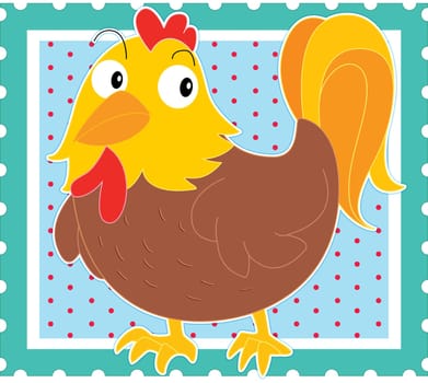 Illustration of hen stamp