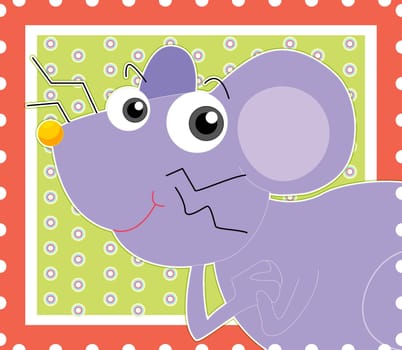 illustration of image of rat on stamp