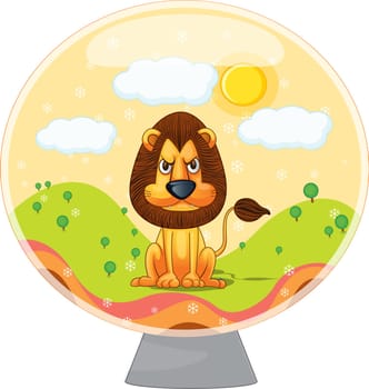 Illustration of single lion