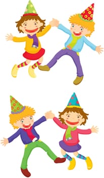 Illustration of playing kids