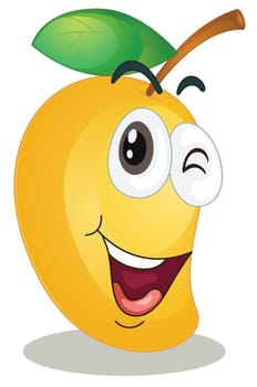 illustration of a mango on a white background