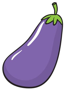 illustration of a brinjal on white background
