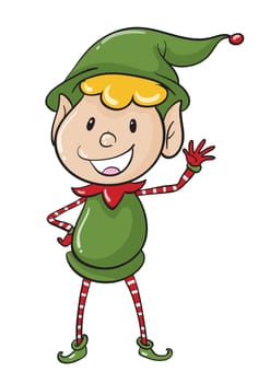 illustration of an elve on a white background