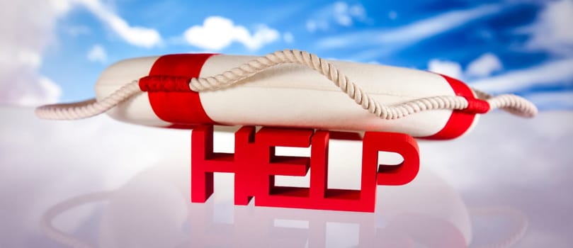 Lifebuoy and help concept