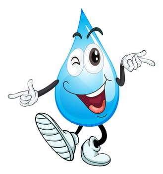 illustration of a water drop on a white background