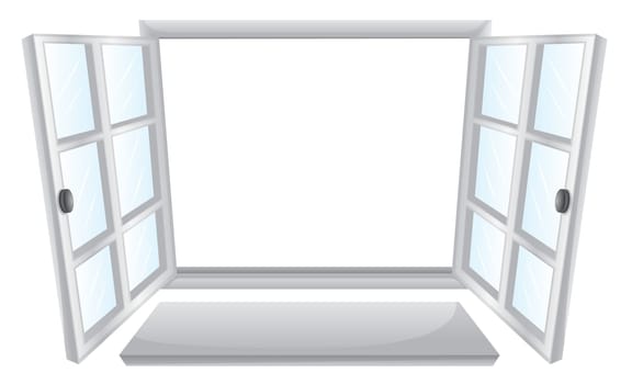 Illustration of double open windows