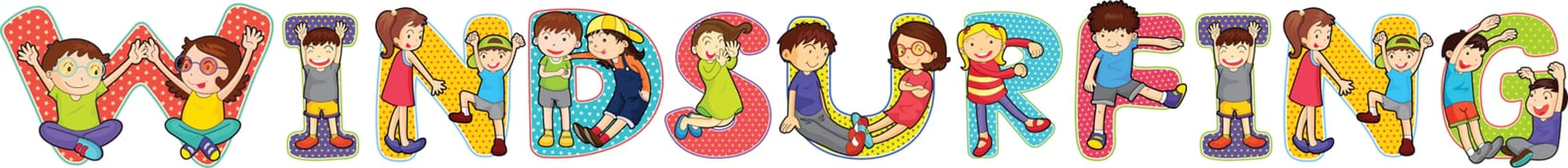 illustration of cartoon alphabets on white