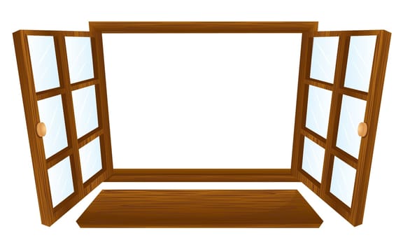 Illustration of double open windows